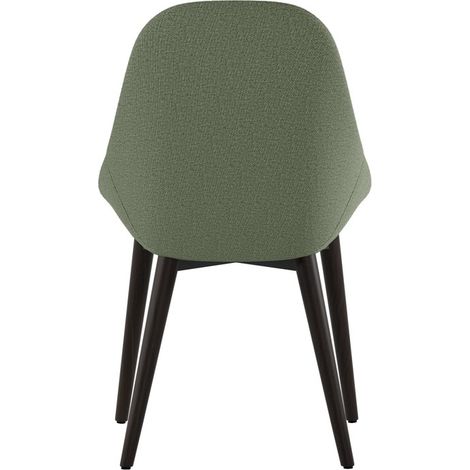 Sedia da pranzo Astrid con struttura in massello di noce e seduta imbottita in tessuto verde - Design contemporaneo ed elegante (1/5)