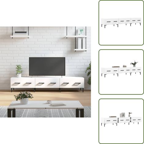 Meuble TV blanc 150x36x30 cm bois d'ingénierie - Meubles Tv - Meuble Tv - Meuble Multimedia - Meuble Hifi - Rangement Tv (1/5)