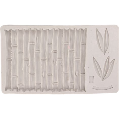 Silicone Mold Safe Elastic Grey Leaves Bamboo Design Tear Resistant Easy Demoulding DIY Baking Mold (1/5)