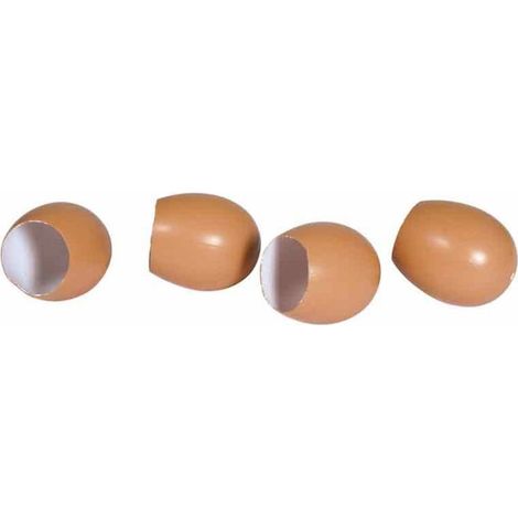 Oeufs en plastique - Décoration de fête - Kit de 4 pièces - 5,5x4,5cm - Ouverts - Nature (1/3)