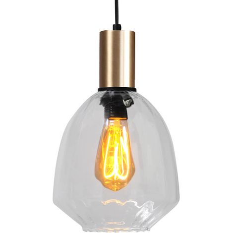 Lampe suspendue dorée Porto avec verre clair Nicolette - Ø 20cm - 2710-05-02-12 (1/3)