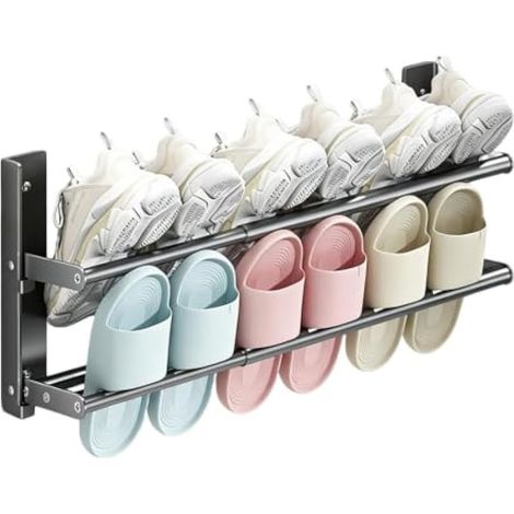 Support Mural pour Chaussures Rangement Serviette Pliable Escamotable (1/5)