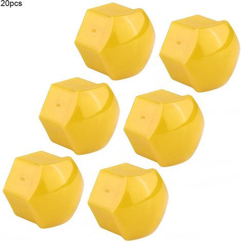Convient pour les cache-écrous de roue de voiture, 20 pièces par paquet, 19 mm, jaune. (1/5)