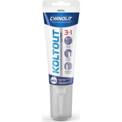 Colle de fixation et d'étanchéité - CYANOLIT - Total tech - Cristal - Tube 125 ml - Transparent - Polyvalente et flexible