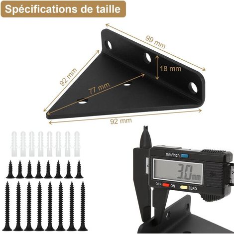 Lot de 4 Support Etagere Triangle, 8CM Supports D'étagère Flottant en Fer, Support Étagère Mural en Métal Pour Étagères Ouvertes de Bricolage (1/4)