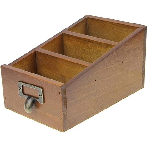 Schreibtisch-Organizer aus Holz für Büro- und Haushaltsartikel: Fernbedienungshalter, Stiftehalter, Bleistifthalter, Visitenkartenhalter usw.