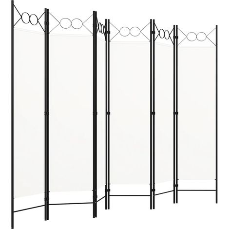 Paravent Cloison de séparation 6 panneaux, Pour Jardin, Balcon, Terrasse Blanc crème 240x180 cm OIB6941E (1/5)