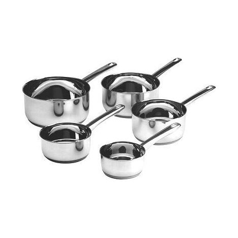 Série de 5 casseroles 12 à 20 cm en acier inoxydable – Poignée isolante en bakélite – Compatible lave-vaisselle – Tous feux dont induction – Beka