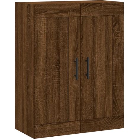 Armadio da parete design elegante portaoggetti 69,5 x 34 x 90 cm in legno multistrato marrone 020048936