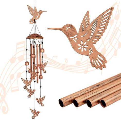 Campanello eolico a forma di colibrì per uso esterno, campanello eolico in metallo, regalo a forma di colibrì per donne/uomini, decorazione da giardino, regalo commemorativo/per inaugurazione della ca