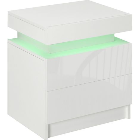 Table de chevet lumineuse HERA blanche (1/5)