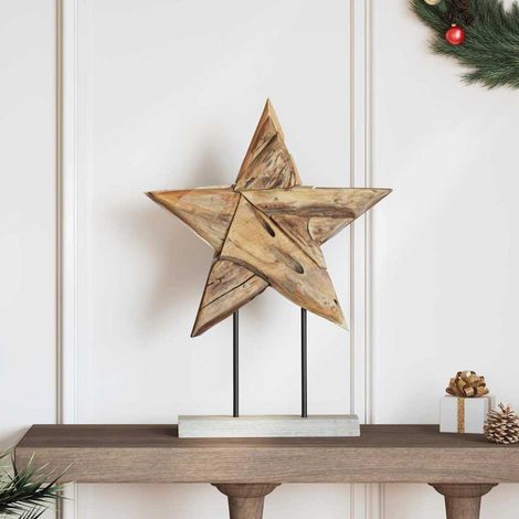 Weihnachtsstern Braun 43,5 x 13,5 x 59 cm Massivholz Teak
