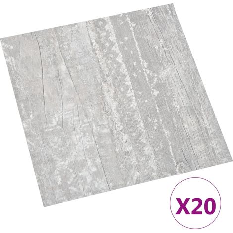 Plancher autocollant 20 unités PVC gris 1,86 m2 (1/5)