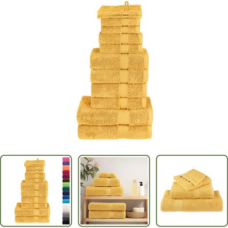 Premium Handtuch - 12 tlg. Premium-Handtuch-Set SOLUND Golden 600 g/m² (1/5)