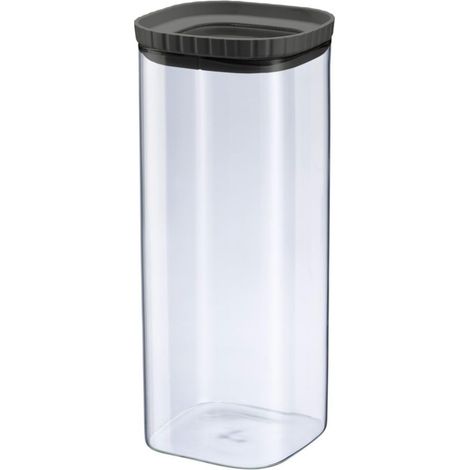 Récipient en Verre avec Couvercle en Silicone - Récipient de Conservation Pratique avec Couvercle, Idéal pour Conserver Les Pâtes, Les Épices, Le Thé et Plus Encore, Empilable - 2230 ML (1/5)