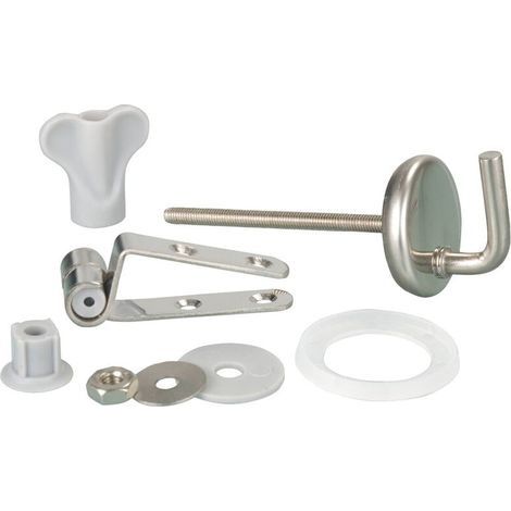 Fixation abattant WC, pièce détachée pour abattant WC Fix Clip avec fixation inox, Kit de 15 fixations pour abattant WC, acier inoxydable, mat