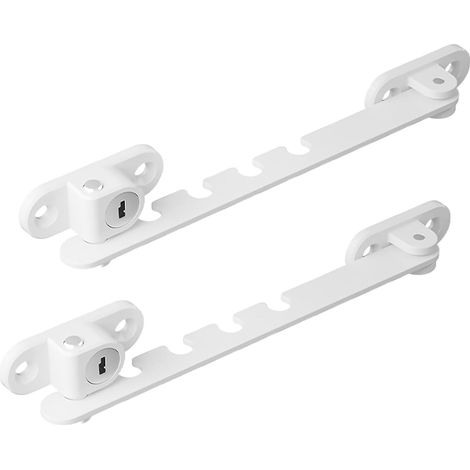 (2 Pièces Entrebâilleur de Fenêtre, 18cm Acier Inoxydable Entrebailleur Fenetre avec Clé, Sécurité et Ventilation Bloque Fenetre Ouverte (1/5)