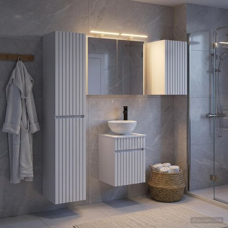 vidaXL Bathroom Cabinet Set 5 pcs White Engineered Wood (1/5)