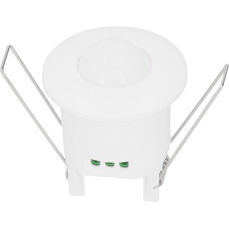Ortviai Détecteur de mouvement infrarouge intégré 4 cm pour éclairage domestique, réglable jour/nuit et délai 5 s–10 min (1/5)