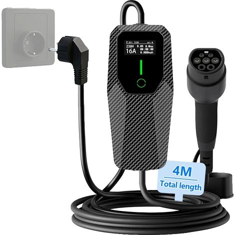 Ladegerät für Elektrofahrzeuge, robustes Kabel, mehrere Ausgangsoptionen, Schuko 3,5 kW 4 m (1/2)