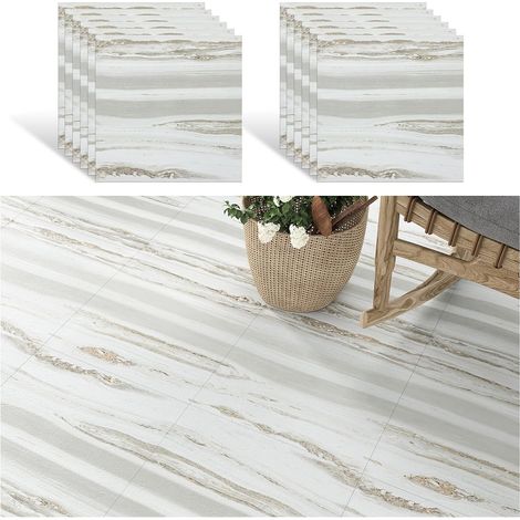 Dalle Adhesive Sol Effet Bois Beige Gris Carrelage Adhesif Sol Salle de Bain Carreaux Adhesif Cuisine Imperméable Chambre Dalle PVC Garage Salon 1.5mm 30 cm x 30 cm 12 Pièces (1/5)