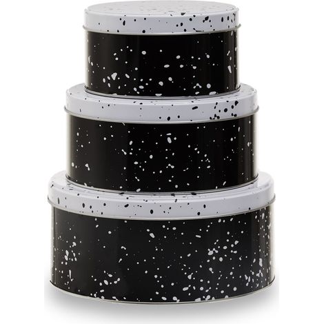 Premier Housewares Set of Three Black and White Storage Tins (1/5)