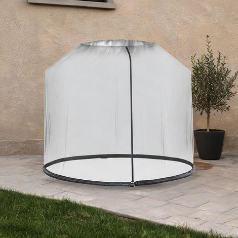Moustiquaire pour parasol anti-insectes noire diamètre 3 m (1/5)
