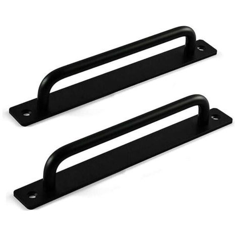 Poignee Portail Exterieur, Poignée de Porte Coulissante, Poignée de porte de Grange, Poignée de Porte de Quincaillerie pour Porte en Bois (2 Pièces, Noir , 7.08 x 1,41 x 0,98 Pouces) (1/5)