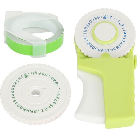 Embosser Manual Typewriter Handheld DIY Embossing Label Maker School Supplies Green (1/5)