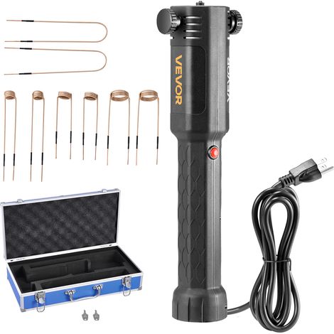 VEVOR Kit de Chauffage par Induction Magnetique pour Enlever Ecrous Rouilles 1100 W, Degrippeur a Induction Portatif, avec 8 Bobines et Coffret, pour Retirer Vis Rouillees, Reparation Automobile