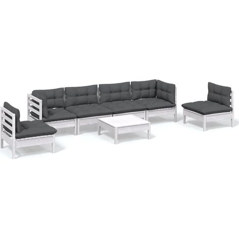 Maison Exclusive - Set Salotto da Giardino 7pz con Cuscini Legno Massello di Pino (1/5)