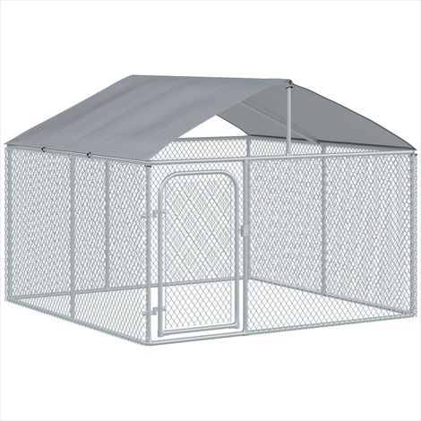 Cage de transport pour animaux argent en acier 230 x 230 x 175 cm (1/5)