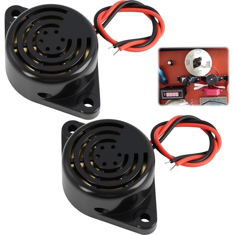 2 PCS Sonneries Électroniques Actives, Buzzer Sonore, Alarme Électronique 24v, Buzzer Piézo 3V à 24V, Alertes Sonores Constantes, Alarme Sonore Continue de 100 DB, pour Électroniques Diverses (1/5)