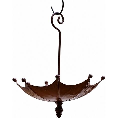 Mangeoire suspendue en métal, bain d'oiseaux d'extérieur avec parasol, mangeoire pour colibris (1/3)