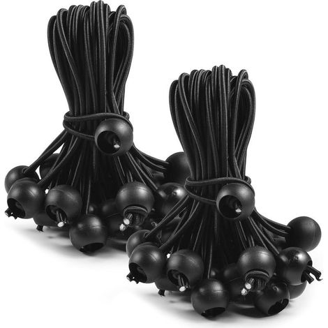 Lot de 50 tendeurs noirs de 15 cm pour bâches, tentes et auvents, durables et réglables (1/5)