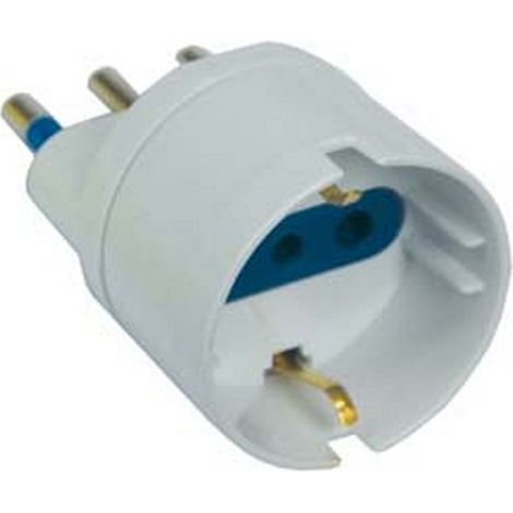 20PZ ADATTATORE 2P+T CON PRESA SCHUKO BIANCA - spina 10A bianco