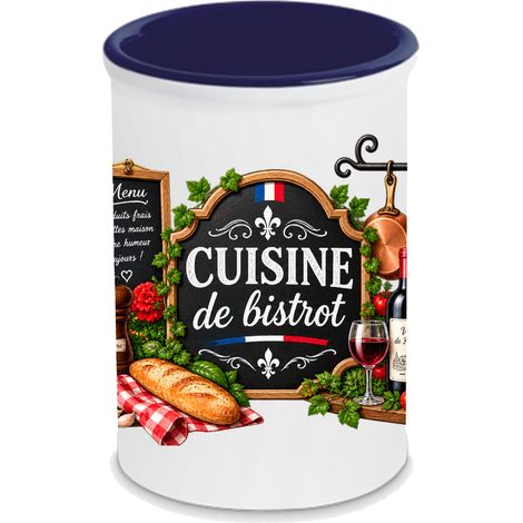Pot à ustensiles bistrot français en céramique 13 cm