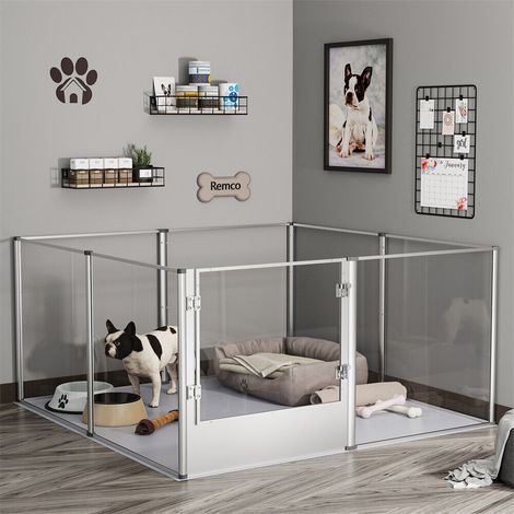 BingoPaw XXL Large Dog Playpen Acrylic Enclosure Pet Animal Bunny Ferrets Dog Fence Cage (1/5)