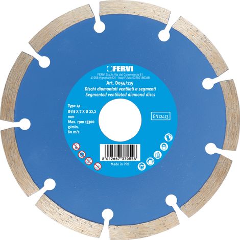 Disco diamantato a settori per edilizia 230 mm Fervi d054/230