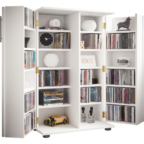 Holz CD DVD Regal abschließbar Engalo XL