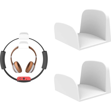 Wandhalterung für Kopfhörer, [2er-Set] Vielseitiger 3M-Klebehaken, Universalzubehör für Kopfhörer/Ring-Con/Pilates/Hoop-Reifen, Weiß