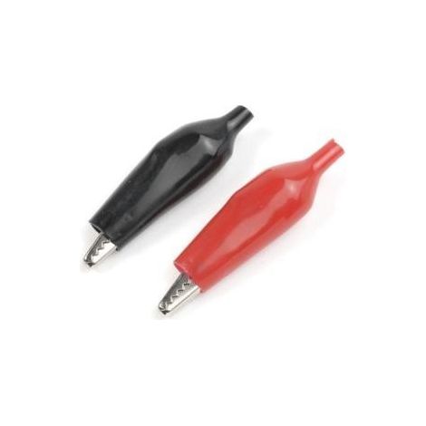 Alligator clip small, Red & Black (1set)