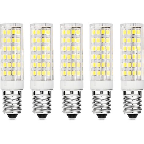 Set mit 5 E14 LED-Lampen für Küchenabzugshauben, 9W, kaltweiß (6000K), 220-230V AC, nicht dimmbar, für Kühlschränke/Küchenabzugshauben.