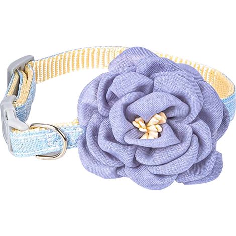Collier Pour Chat Et Chien En Nylon Réglable Avec Clochette Et Perle Accessoire Fleur Rose Pour Animaux De Compagnie Lot De 4 (1/5)