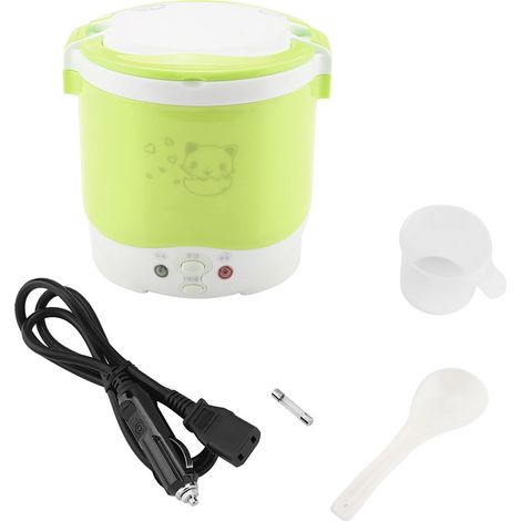 24V 140W 1L Cuiseur de Riz Électrique Portable Multifonction avec Cuiseur Vapeur pour Camions (Vert) (1/5)