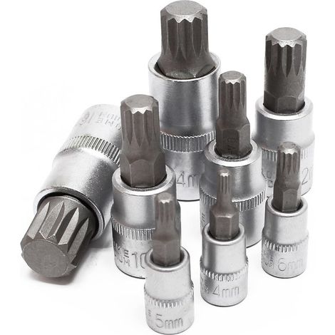 Jeu de douilles XZN Denture multiple 8 Pièces M4 - M16- (1/3)