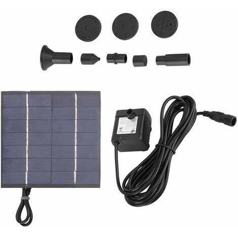 Fuente con panel solar de 1,4 W, bomba sumergible para fuente, fuente de piscina, kit de decoración de jardín. (1/5)
