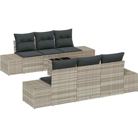 Maison Exclusive - Conjunto de sofá de jardín 8 pcs Gris Claro y (1/5)