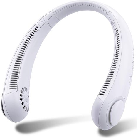 Ventilateur De Cou - Sans Lame - USB Rechargeable - 3 Vitesses - Angle Réglable 360° - Pour Voyage Sport Camping Cuisine - 220 G (1/5)
