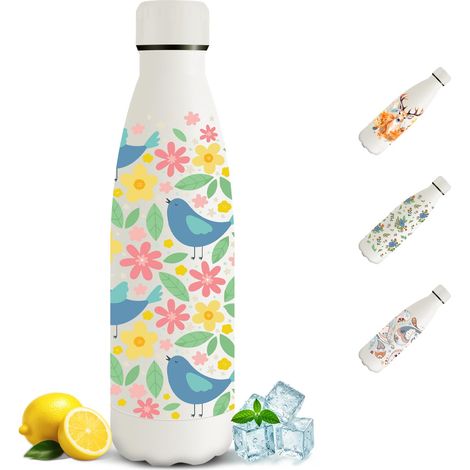 Gourde Isotherme - 500ML - Gourde Inox sans BPA, Réutilisable, Bouteille Isotherme, Processus de revêtement en Poudre, Bouteille pour Running, École, Bureau (1/5)